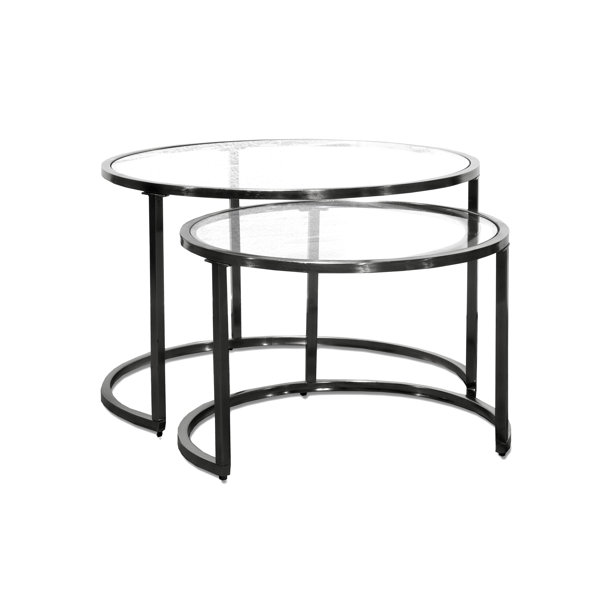 Mercer41 Herlef Glass Top Nesting Coffee Table Wayfair Canada